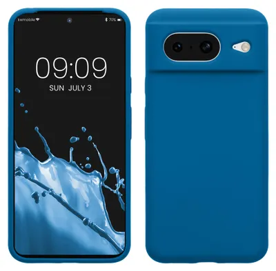 Produktbild von kwmobile Handyhülle für Google Pixel 8 Hülle, für Pixel 8 Case - Hülle Silikon - kabelloses Laden - Blue Reef