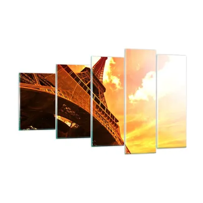 Produktbild von Bilder auf glas - Eiffelturm Paris Stadt Bau - 100x60cm - Glasbilder - Wandbilder - Kunstdruck - zum Aufhängen bereit - Wanddekoration aus Glas - Glas Bilder - Wandbild auf Glas - GEG100x60-0501
