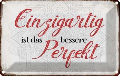 Produktbild von vianmo Blechschild 20x30 cm einzigartig ist besseres Perfekt Spruch Zitat