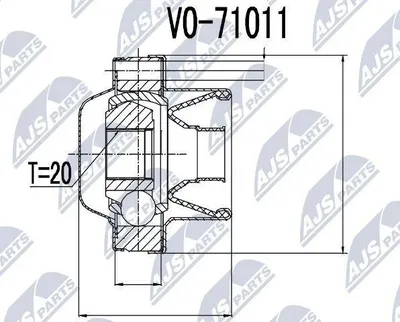 Produktbild von NTY Gelenksatz Antriebswelle für VOLVO V70 II (285) NPW-VV-006