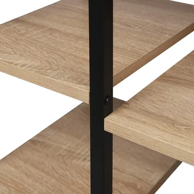 Produktbild von Bücherregal mit Schrank MDF und Metall | Helle Eiche | 80x35x97cm