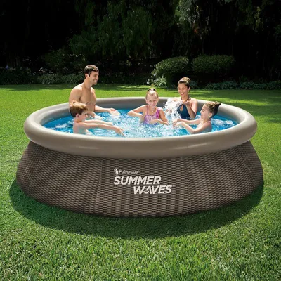 Produktbild von Sommerwellen Schwimmbad Schnellset 305 x 76 cm dunkler Doppel -Rattan + Filterpumpe