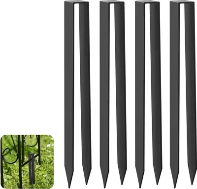 Produktbild von U-förmige Rosenbogenanker - Set von 4 pulverbeschichtetem Stahl