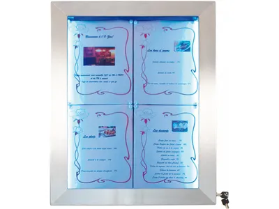 Produktbild von Securit Edelstahl LEDs 4xA4 Informationsdisplay (ohne Mast und Sockel)