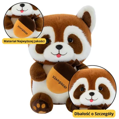 Immagine prodotto di Mascotte di peluche Procione coccoloso con ghianda 23 cm