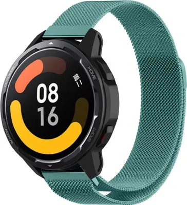 Produktbild von Strap-it Milanese Armband - Kompatibel mit Xiaomi Watch S1 Armband Ersatzarmband Edelstahl - Armband mit Magnetverschluss - Hochwertiges Material - für Smartwatch 22mm Armband Grün