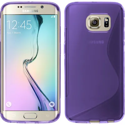 Produktbild von PhoneNatic Case kompatibel mit Samsung Galaxy S6 Edge - lila Silikon Hülle S-Style + flexible Folie