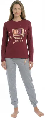 Immagine prodotto di Pigiama da donna in cotone a maniche lunghe Kisses&Love KLP1