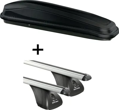 Immagine prodotto di VDP box da tetto JUEASY300 300Ltr nero + portapacchi VDP compatibile con per Land Rover Evoque 5 porte dal 2011