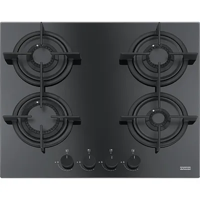 Produktbild von Franke Crystal FHCR 604 4G HE BK C, Schwarz, Integriert, 60 cm, Gaskochfeld, Glas, 4 Zone(n)