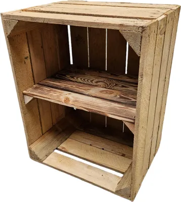 Produktbild von Obstkiste Vintage Natur mit Zwischenbrett 50 x 40 x 30cm