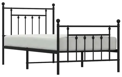 Produktbild von vidaXL Bettgestell mit Kopf- und Fußteil Metall Schwarz 80x200 cm