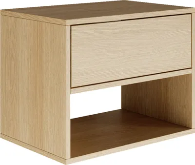 Produktbild von Selsey Framme – Nachttisch hängend mit Schublade und Fach, Holzoptik Eiche, 50 cm