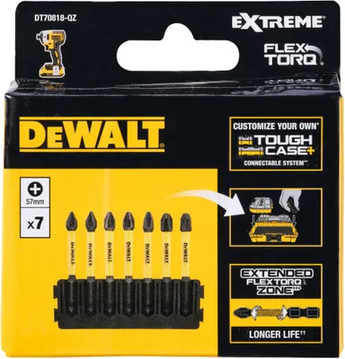 Imagen del producto de Soporte DeWalt de 57 mm para 7 brocas + juego de brocas DT70818