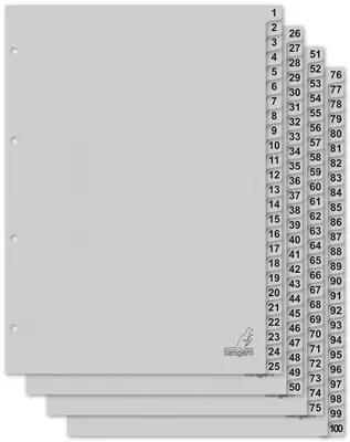 Image de kangaro K4100C kangaro Répertoire en carton ECO, chiffres 1-100, DIN A4