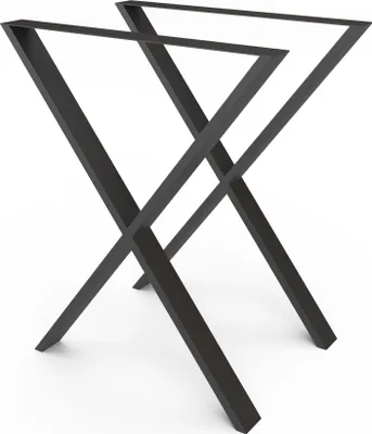Produktbild von 1xPaar sossai® Tischkufen in Schwarz 60x72cm Tischgestell Tischbeine Tischuntergestell TKX1 Rahmen