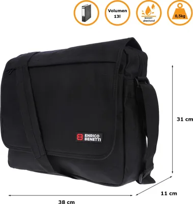 Produktbild von Große XL Herren Damen Tasche Messenger Bag Umhängetasche Laptoptasche Schwarz