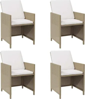 Immagine prodotto di Sedie da Giardino con Cuscini 4 pz in Polyrattan Beige