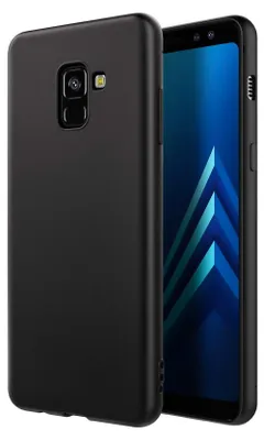 Obrázek produktu pro Silikonový kryt pro Samsung Galaxy A8 Plus ochranný kryt matný černý zadní kryt pouzdro na mobilní telefon