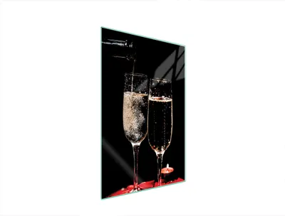 Produktbild von Hygienisches Glas-Schneidebrett 35x52 cm, kratzfest, mit Wein-Design