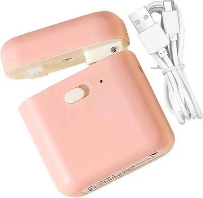 Obrázek produktu pro Kuchyňský kráječ – praktický přístroj – skladování potravin – dobíjení přes USB – 6,6 × 4,7 × 2,6 cm – růžový