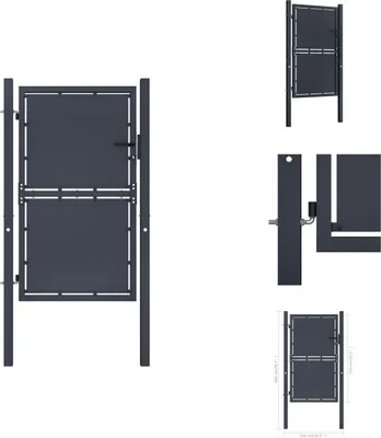Produktbild von vidaXL Gartentor Stahl 100 x 150 cm Anthrazit -  Gartentore