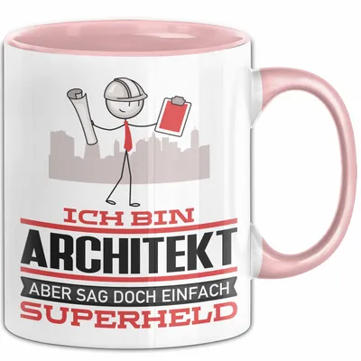 Produktbild von Architekt Geschenk Tasse Ich Bin Architekt Aber Sag Doch Einfach Superheld Lustige Geschenkdiee für Architekt Kaffee-Becher (Rosa)