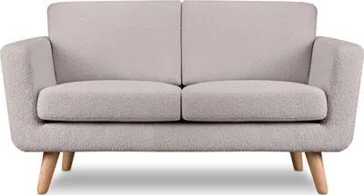 Produktbild von KONSIMO Sofa 2-Sitzer mit Armlehnen "TAGIO", Hellgrau, Bouclé-Stoff, Scandinavian, 153x80x84cm