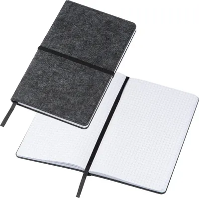 Produktbild von Notizbuch mit Filzumschlag / DIN A5 / 192 S. kariert / Farbe: grau