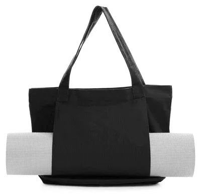 Obrázek produktu pro Sportovní taška s úchytem na rohožku na jógu, velká, černá, vhodná pro fitness a pilates
