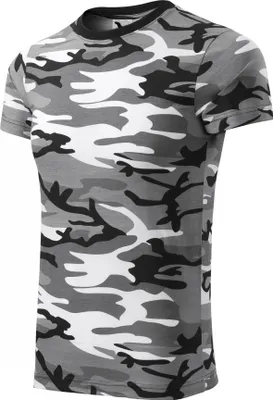 Zdjęcie produktu dla T-shirt męski w kamuflażu, 100% bawełna, bez nadruku, jednolity kolor, 160 g/m2, kolor kamuflaż szary, rozmiar L