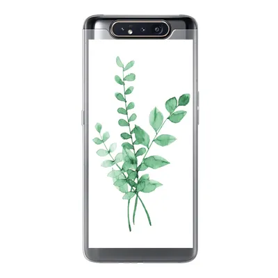 Produktbild von MuchoWow® Handyhülle Schutzhülle Hülle für Samsung Galaxy A80 Aquarelle - Blätter - Pflanzen Silikon Softcase Handy Hülle - Schutzdeckel