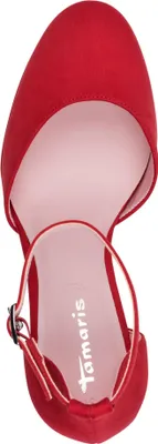 Produktbild von Tamaris Damen Pumps offen mit Fesselriemen und Blockabsatz 1-22463-45, Größe:37 EU, Farbe:Rot