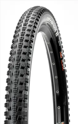 A close-up studio shot of a bicycle tire.