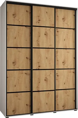 Produktbild von MEBLE KRYSPOL Davos 4 Schrank, drei Türen - 235,2x170x45 cm - Weiß Artisan Schwarz