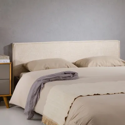 Produktbild von Kopfteil ELOWA 160cm in weiß - gepolstertes Headboard mit hochwertigem Stoffbezug weich, Bettrückwand, gemütliches Bettkopfteil