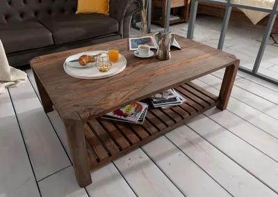 Produktbild von MASSIVMOEBEL24 Couchtisch Sheesham 120x80x45 grau geölt BUENO #2001