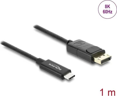 Zdjęcie produktu dla DeLOCK 81701, 1 m, USB Type-C, DisplayPort, Męska, Męska, Prosty