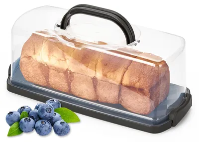 Kuchenbox mit Griff, 33x13x9,5 cm, dunkelgrau, PP