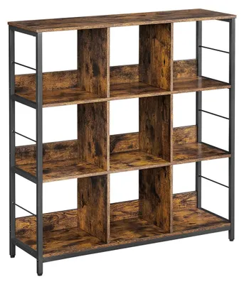 Obrázok produktu pre Vintage regál v čierno-hnedých farbách – oceľ a drevotrieska – 30 x 100 x 103,1 cm