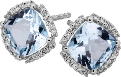 Produktbild von Orolino Ohrringe 585/- Gold 0,8cm Silbergrau Blautopas beh. blau 067320116-1