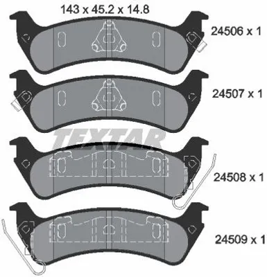 Produktbild von Textar Bremsbeläge hinten für Jeep Grand Cherokee ZJ 2,5 - 5,9 + TD 4x4