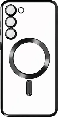 A clear product shot of a phone case with a magnetic ring on a white background.