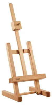 Produktbild von Honsell M/16 Miniatur Tischstaffelei, geeignet als Ausstellungsstaffelei, höhen- und neigungsverstellbar, aus hochwertigem, geöltem Buchenholz gefertigt