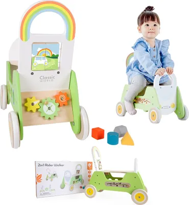 Zdjęcie produktu dla CLASSIC WORLD Drewniany Jeździk MONTESSORI Pchacz 2w1