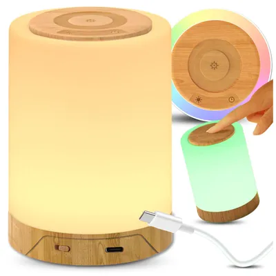 Obrázok produktu pre Bezdrôtová dotyková nočná lampička do spálne, stmievateľné LED svetlo, RGB osvetlenie