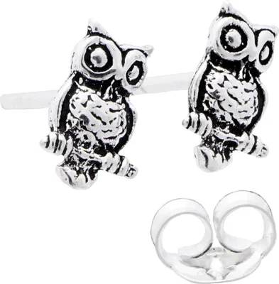 Produktbild von Ohrstecker Kleine Eulen Uhu 6 mm Vogel 925er Silber Schmuck