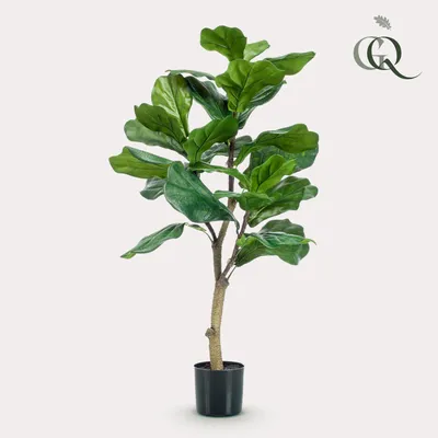 Image de Green boutiQ - Plante artificielle - Ficus Lyrata - Tabaksplant - 90 cm - Vert - Sans entretien - Haute qualité