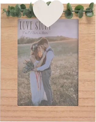 Produktbild von Celebrations - "Love Story" Herz und Blätter Bilderrahmen WD3836 (Einheitsgröße) (Braun)