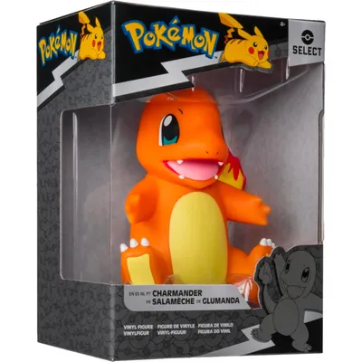 A Pokémon Charmander vinyl figure in its packaging.